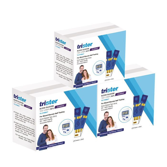 Trister Blood Glucose Test Strips 3 x 50's